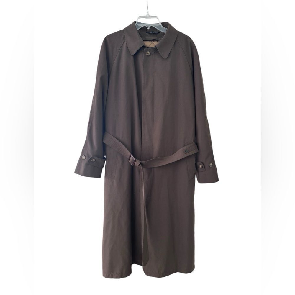 Ralph Ralph Lauren Brown Trench Coat Removable Lining Wool Blend 44R Mens